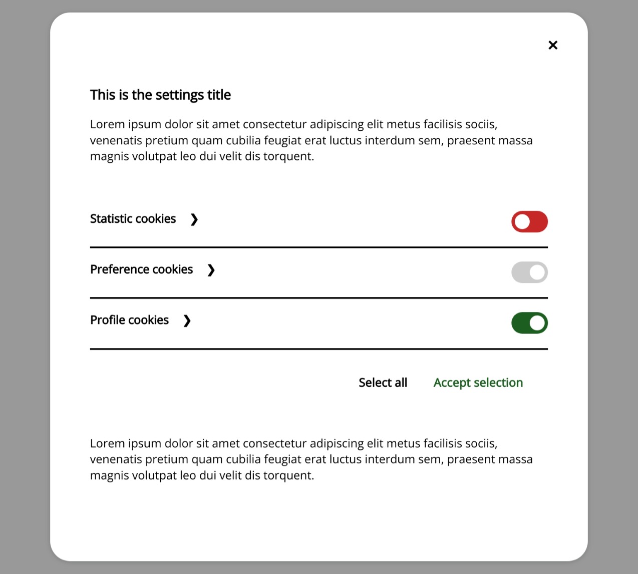 Contrast Theme Settings