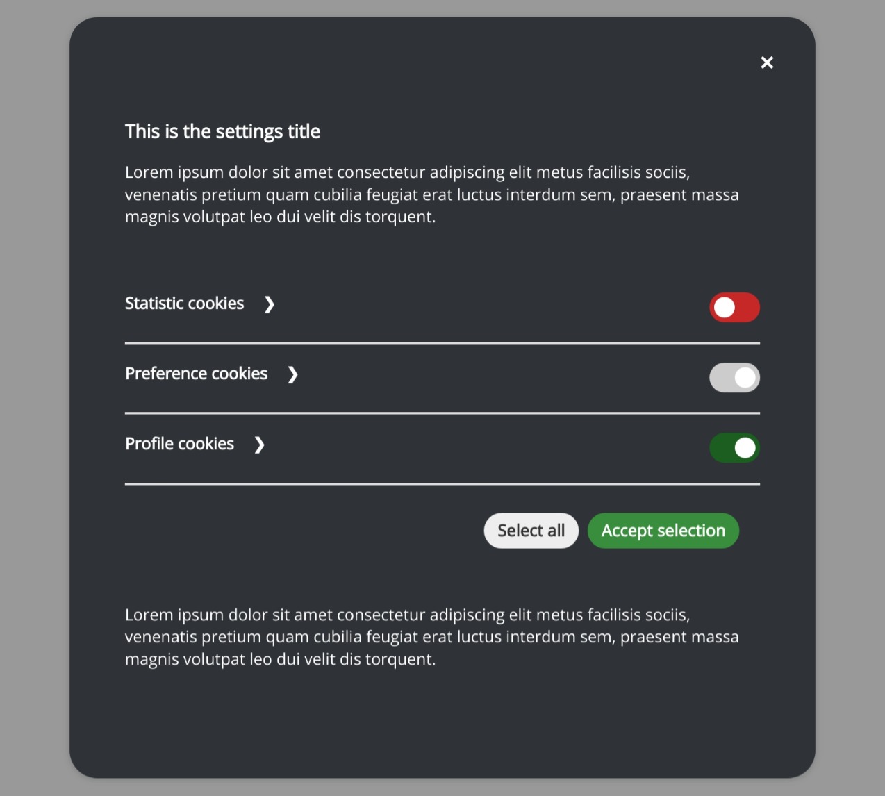 Dark Theme Settings